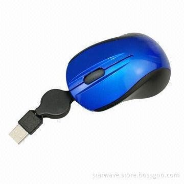 Mini Retractable Mouse with Retractable Line